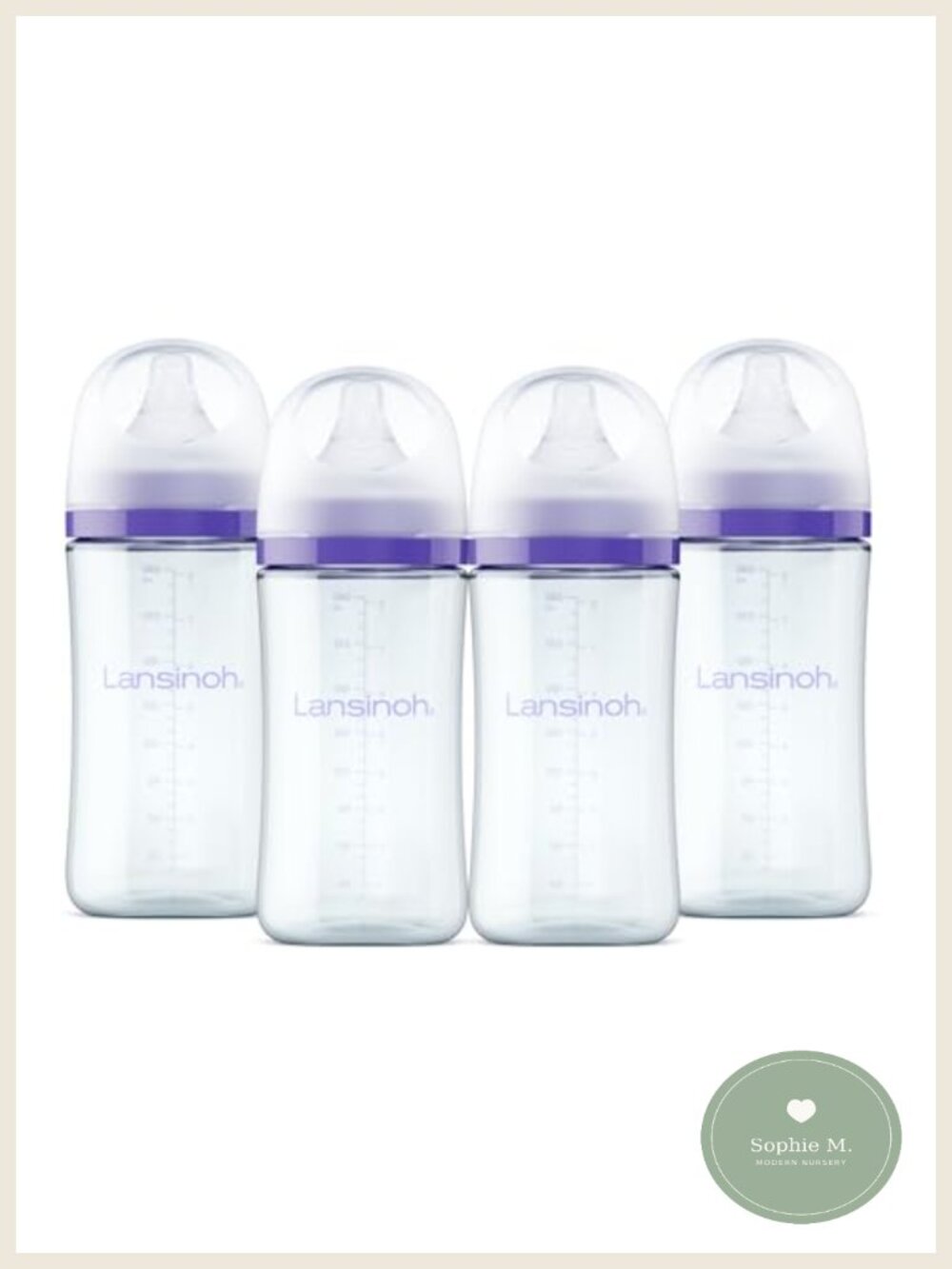 Anti-Colic Glass Baby Bottles 8 Ounces 4 Count with Medium Flow Nipples